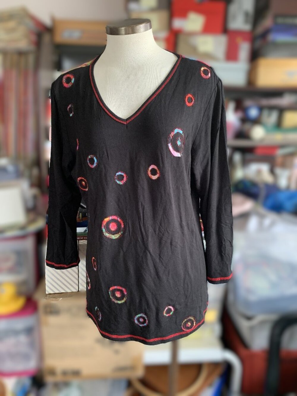 PARSLEY & SAGE TOP TUNIC SIZE M  MADE IN INDIA  95% RAYON 5% SPANDEX